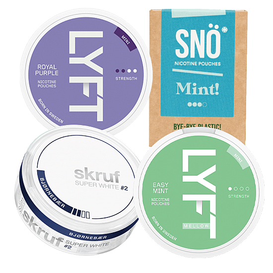 Nicotine Pouches beginners bundle Lyft Skruff Snow Nicotine pouches